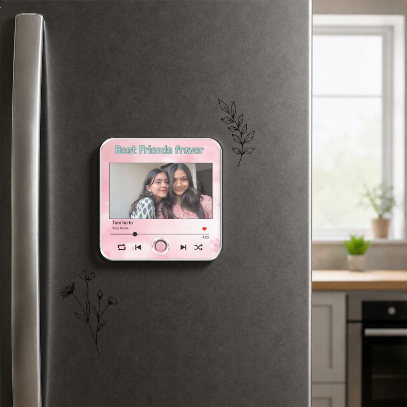 Personalized Musical Fridge Magnet with Photo & Song Rechargeable Battery with Type-C USB Charging | Long-Distance Bestie Gift  Birthday Gift for Bestie & Friends